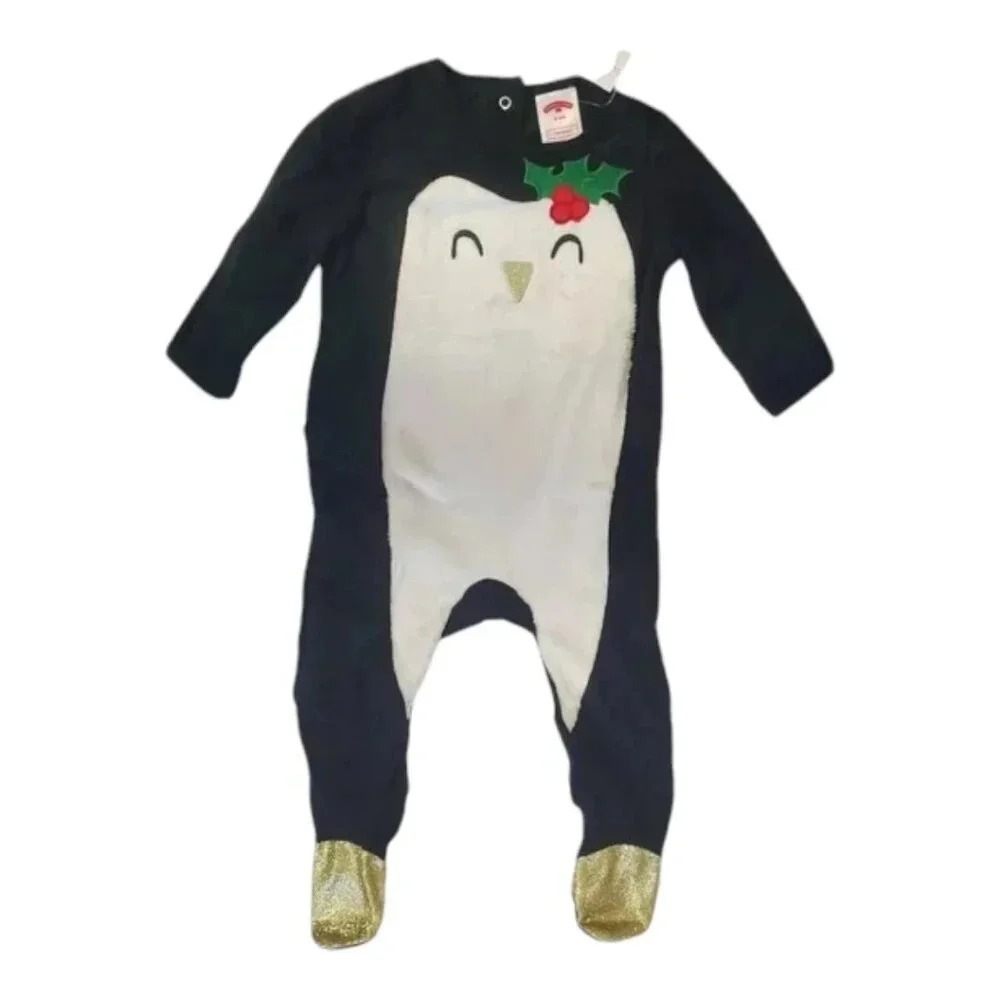 6-9M Baby Infant Penguin Pajamas, Baby Footed Pajamas